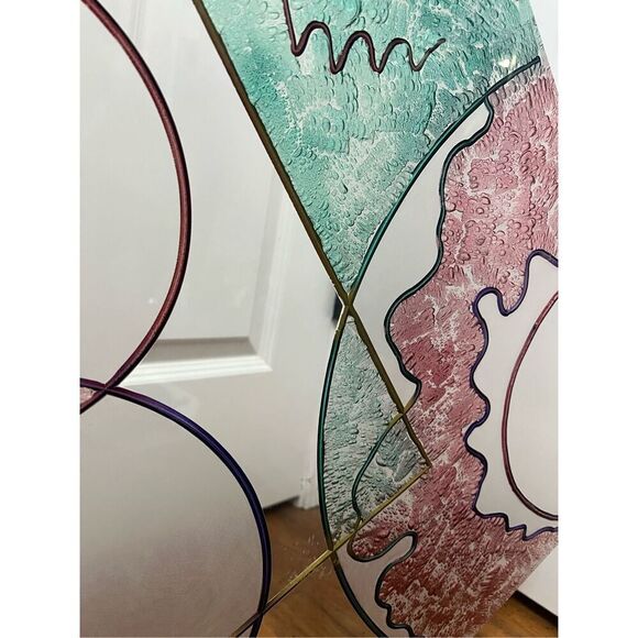 Signed Vintage crackled Abstract Acrylic Sculpture - Picture 8 of 12